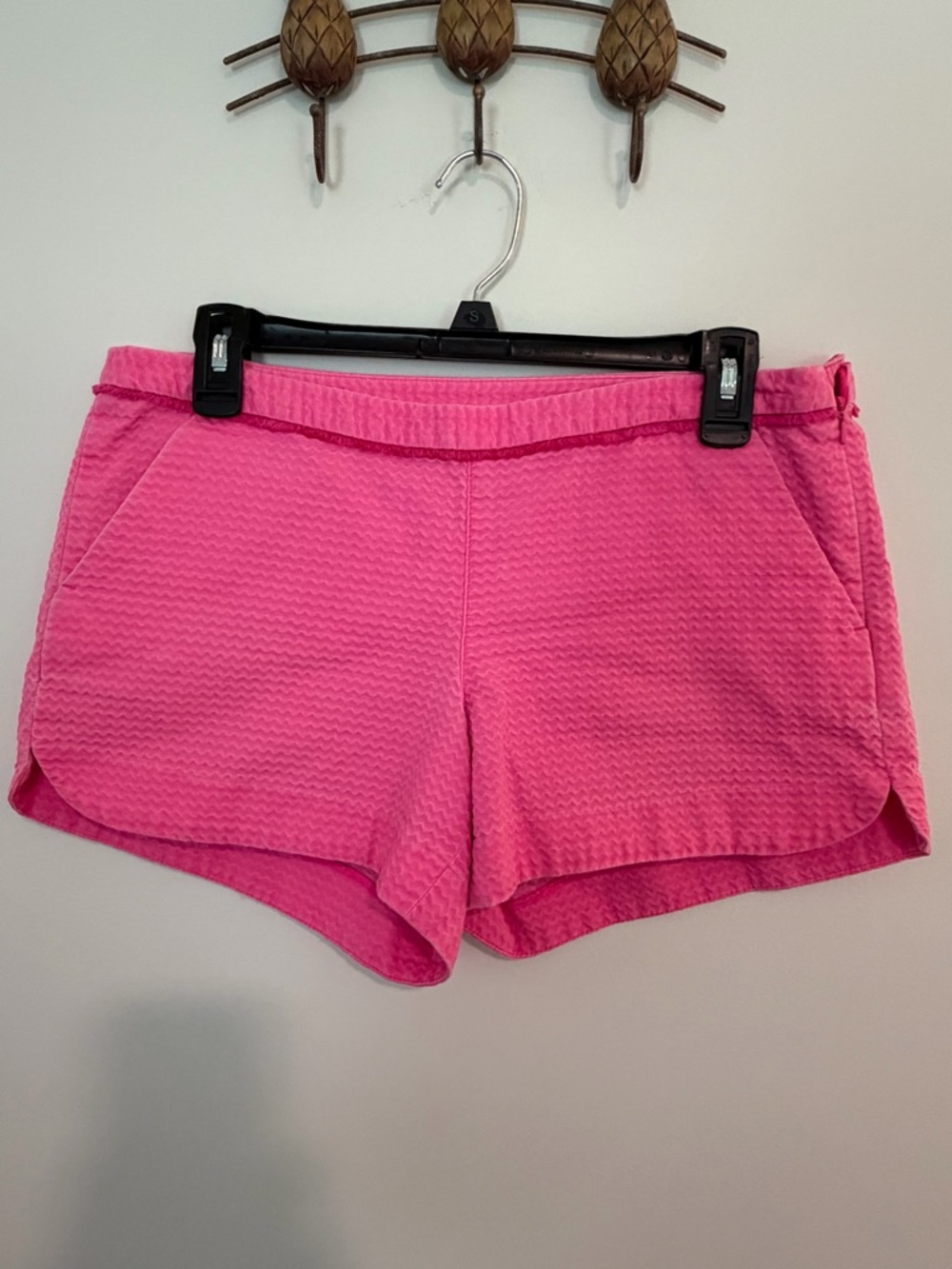 Lilly Pulitzer Women’s Pink Textured Casual Shorts w/Fringe at Waist